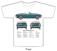 MGB Roadster (Rostyle wheels) 1970-72 T-shirt Front